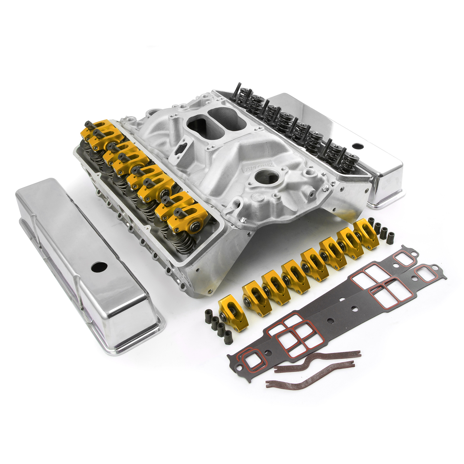 Speedmaster® PCE435.1001.03 Chevy SBC 350 Straight Plug Hyd FT Cylinder Head Top End Engine Combo Kit
