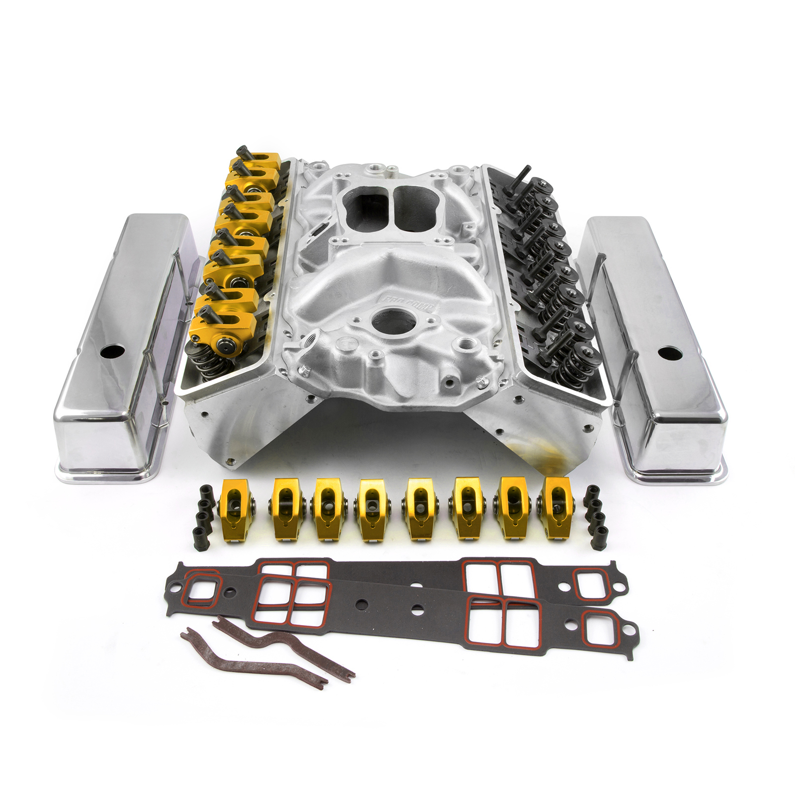 Speedmaster® PCE435.1001.03 Chevy SBC 350 Straight Plug Hyd FT Cylinder Head Top End Engine Combo Kit